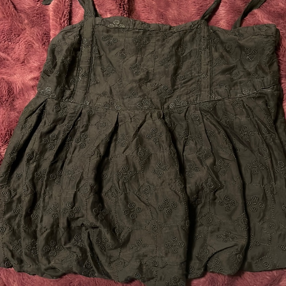 Black shoulder tie blouse
